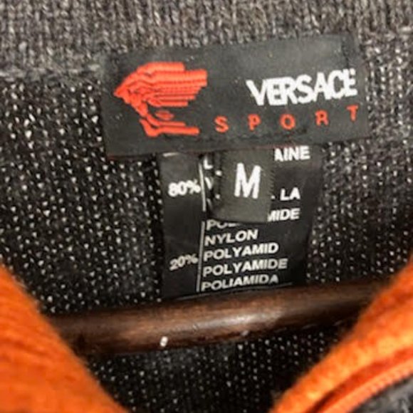 MENS LUXURY VERSACE SPORT KNIT HALF ZIP UP SWEATER MADE IN ITALY - Picture 5 of 8